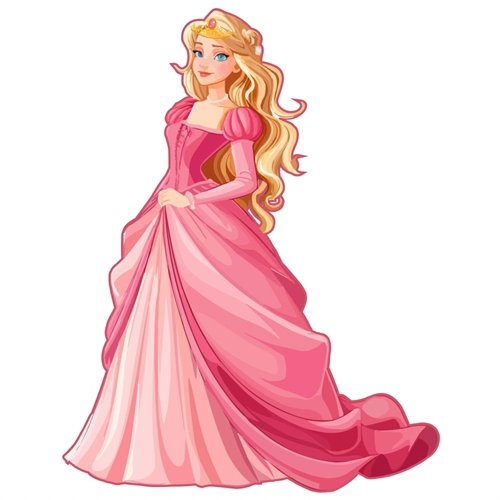 Princess Theme Golden Hair Princess Transparent Sticker
